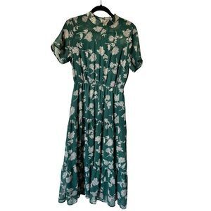Lulu's Green Floral Midi Dress